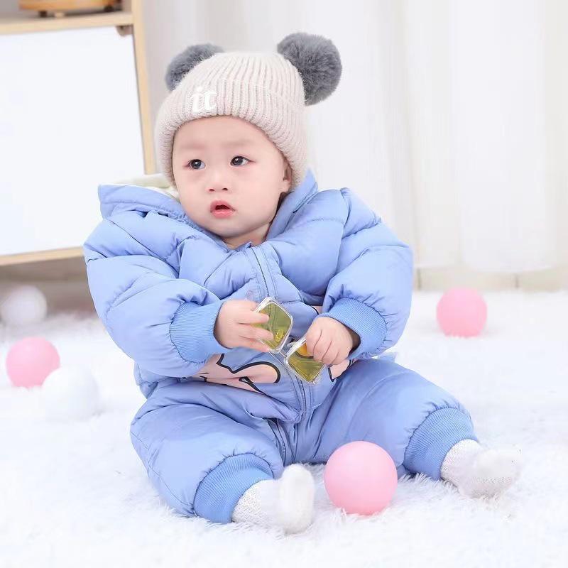 Baby Winter Kap met Cartoon en Dons Katoen Eendelig Rompertje