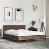 Brown Oak Effect Bed Frame 120 X 190 Cm Wood Based Material & Metal