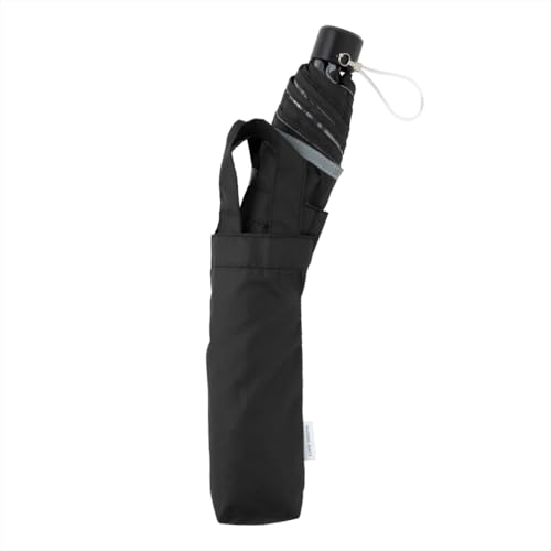 ogawa 53339 Kids' Folding Umbrella, Rain Umbrella, With Transparent Window, Manual Opening, 21.7 Inches (55 Cm), 6 Ribs, Black, Plain, Reflective Tape