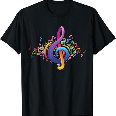 Colorful Music Treble Clef T Shirt