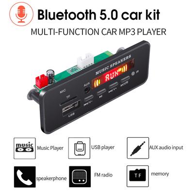 Auto Bluetooth 5.0 Radio Handsfree Mp3 Decoder Board Panel Wireless FM Receiver Module TF Card 3.5mm USB Audio Adpater