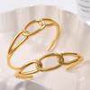 Geometric Twist Splicing Bracelet Stainless Steel Gold-plated Creative Three-ring Interlocking Opening Bracelet Women