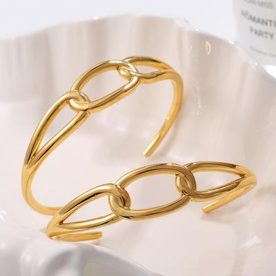Geometric Twist Splicing Bracelet Stainless Steel Gold-plated Creative Three-ring Interlocking Opening Bracelet Women