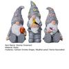3Pcs/Set Outdoor Garden Gnome Statue Sitting Standing Butterfly Bird Mushroom Faceless Dwarf Resin Figurine Sculpture Decoration Ornament