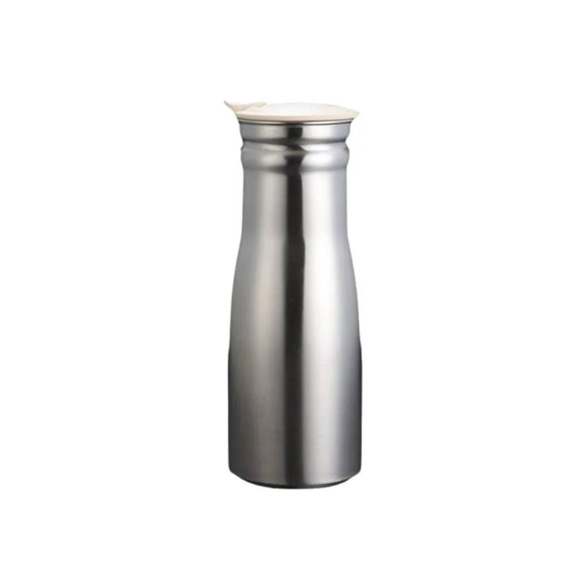 1L Portable Stainless Steel Cold Water Jug Leakproof Sealed Lid Food Grade Kettle for Travel Outdoor Use