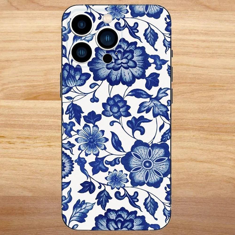

Blue white Porcelain Pattern Phone Case For iPhone 16,15,14,13,12,11,Mini,Pro,SE,MAX White Matte Shockproof Cover iPhone13PRO