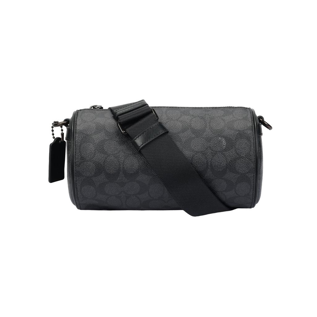 Coach Sud 22 Potisk monogramem Odnímatelný nastavitelný ramenní popruh Crossbody taška Malé pánské tašky Uhlově šedá CAH94-CHR