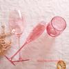 Loyal Flamingo Pink Glass Cup For Lovers French Party Crystal Wine Tumbler Inclined Mouth Bordeaux Cup Champagne Glass Water Cup