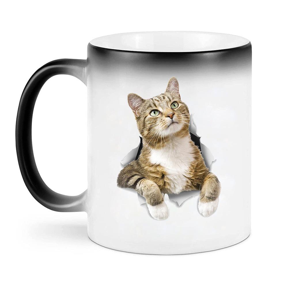 Ceramic Coffee Mark Cup Temperature-sensitive Color-changing Cup