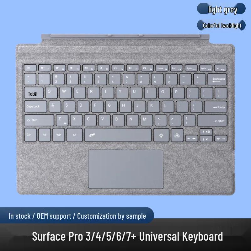 Microsoft Surface Pro Series Thin Light Bluetooth Magnetic Keyboard with Colorful Backlight