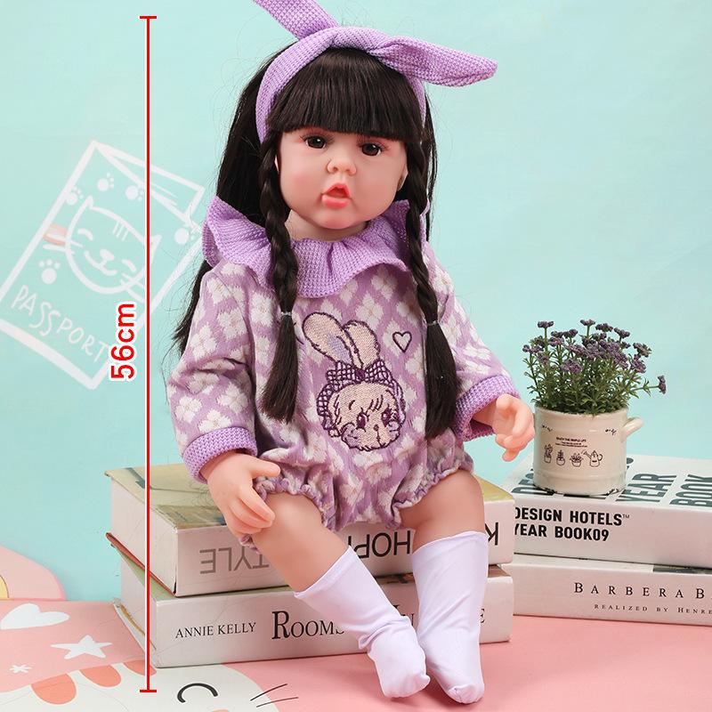 56cm Reborn Simulation Barbie Baby Doll Gift Set - Soft Gel Toy for Girls