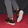 Man Sneaker Genuine Leather Casual Dress Shoes Three Colors Stitching Wingtip Brock Oxfords Elegant Fashionable Men's Footwear