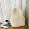 Unisex Quilted Travel Backpack Nylon Solid Color Laptop Backpack Large Capacity Multi-pocket Student Schoolbag