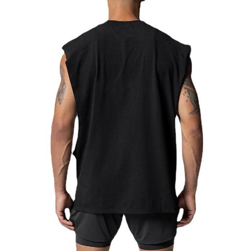 Muscleguys Pánské letní fitness tílko ze síťoviny, rychleschnoucí, tréninková vesta, sportovní ležérní tričko bez rukávů