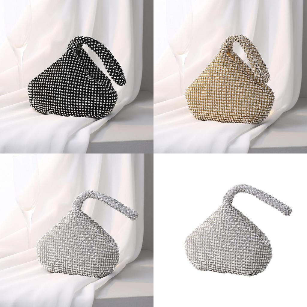 Handmade Polyester Shell Shape Party Purse With Diamond Accents For Night Out