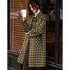 Sisui Nianhua Women's Elegant Plaid Mid-length Woolen Coat