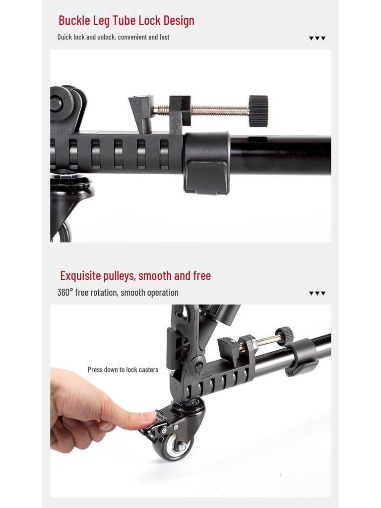 Mi Bo Universal Tripod Caster Wheels - Mobile Camera Track Rollers