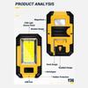 Portable Working Light COB High Bright Flashlight 3Lighting Modes Outdoor Waterproof Camping Fishing Multifunctional Tool Torch