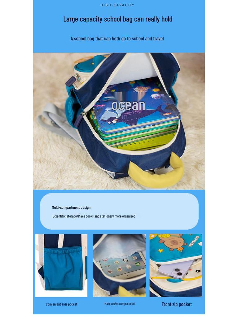 2025 Cute Cartoon Kindergarten Girl's Fashionable Color Block Decompression Backpack