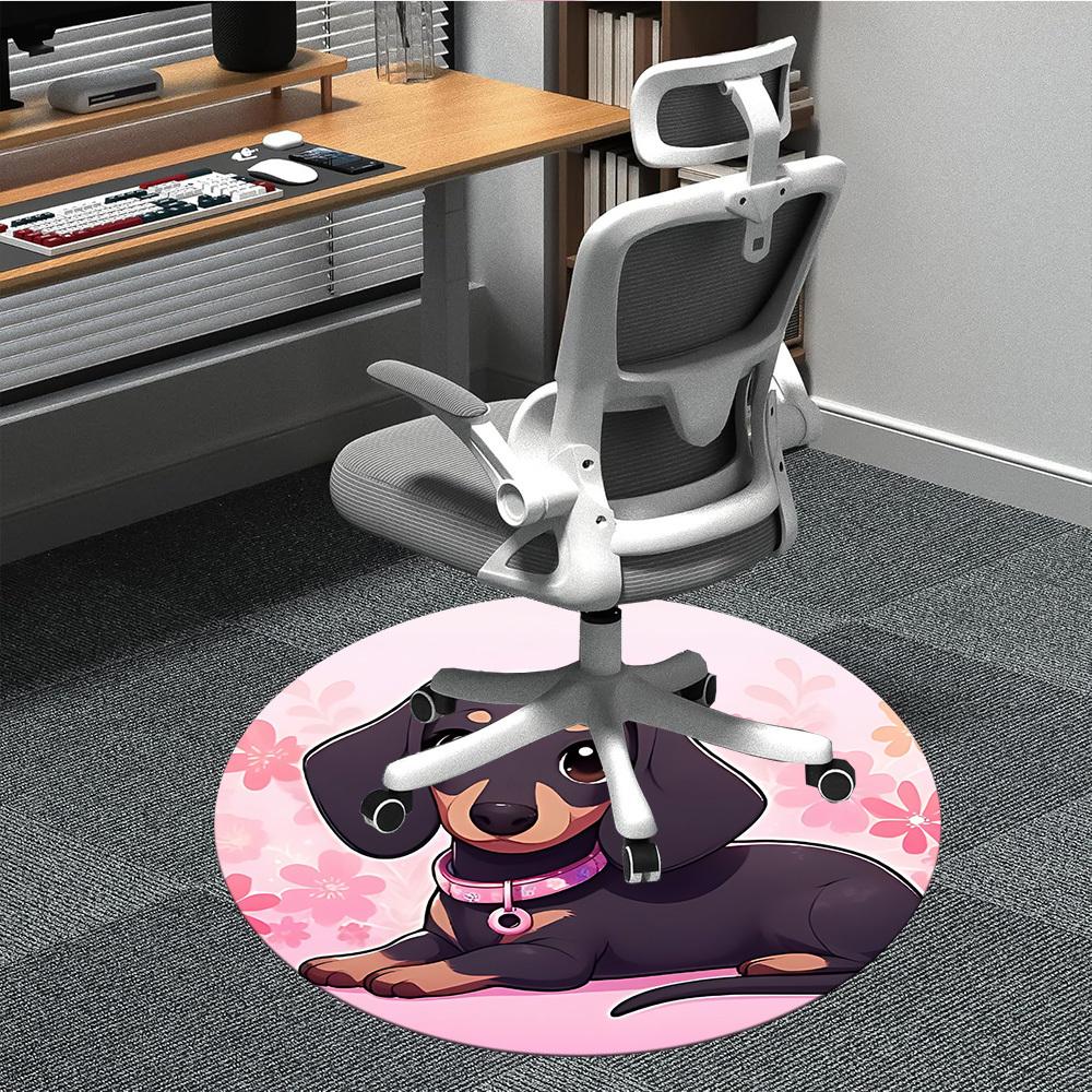 

1pc Dachshund, Floral Chair Carpet for Office, Soft Flannel Throw Mat, Perfect for Office, Holiday Party Decoration Choice yy260209072 80cm by 80cm
