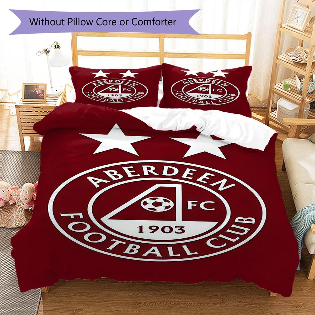 Aberdeen Logo Bedding Quilt Set Quilt Cover Pillowcase Home Decoration Birthday Gift (1 * Duvet Cover + 2 * Pillowcase, Without Core)