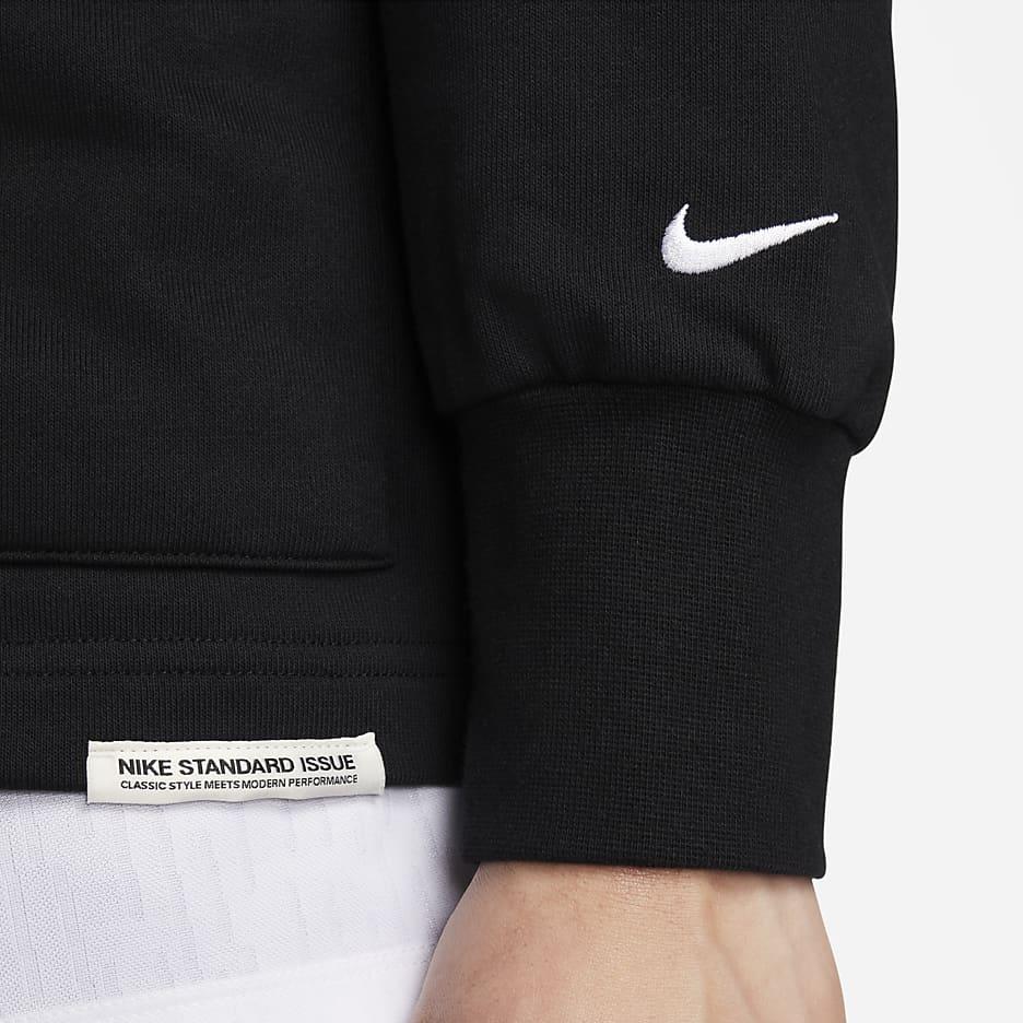 Nike Męski sweter dzianinowy w jednolitym kolorze z dekoltem w serek i długim rękawem, casualowy, czarny FB5465-010