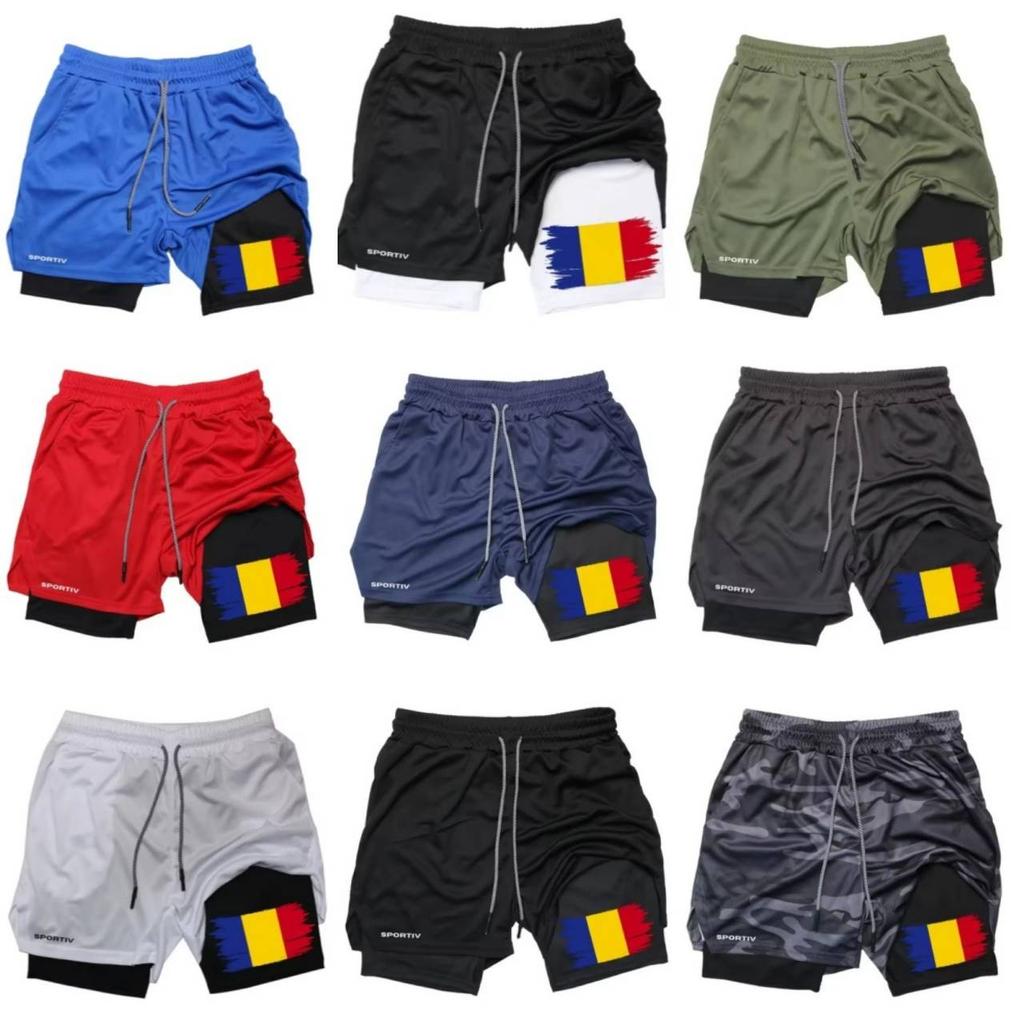 Romania Flag Camouflage Muay Thai Kick Boxing Shorts Men Women Unisex Casual Sportswear Double Layer Quick Dry Training Sport Gym Fitness Workout
