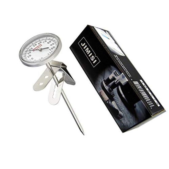 HMS FUN COFFEE Coffee Thermometer, Drip, Steam, Drip Pot, Milk Pitcher, Espresso, Milk Frothing, Liquid Thermometer, 13cm, Stainless Steel