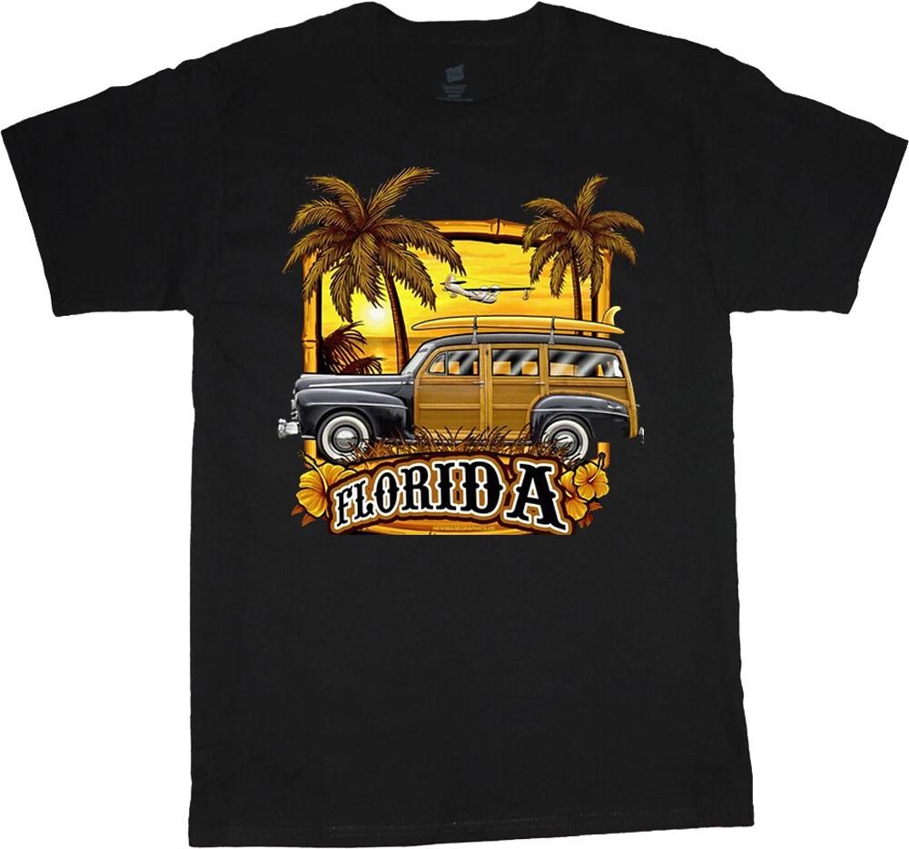 Big and Tall T-shirt Florida Classic Cars Mens Graphic Tee Big Guy King Size