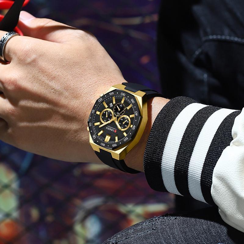 CURREN Fashion Men Top Brand Luxury Design Sport Military Quartz Wristwatch Luminous Male Clock