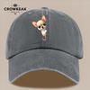 Pc Niedliches Cartoon Chihuahua Muster Gedruckte Baseballkappe Sommer Lässiges Bekleidungszubehör Schwarze Papa Trucker-Kappe Atmungsaktiv und