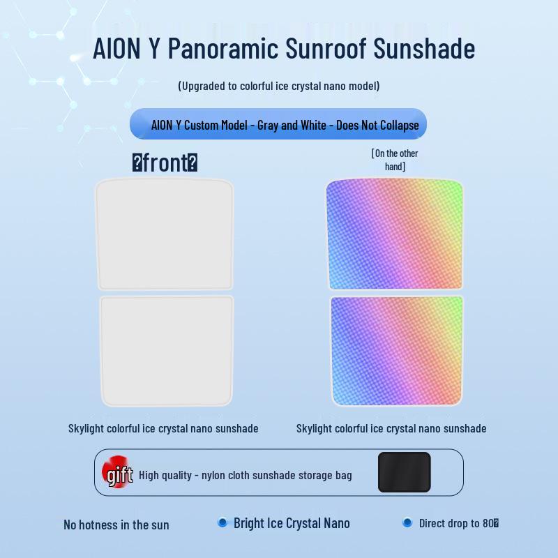 22 AION Y Sunroof Ice Crystal Sunshade: Heat Insulation, Sun Protection, Privacy, Light Blocking