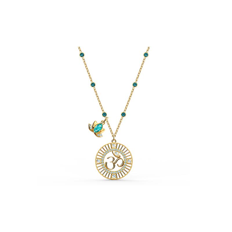 Swarovski Swa Symbol Swa Symbol Pearl Lotus Imitation Crystal Necklace Women s Gold Plated 5521451 золотой