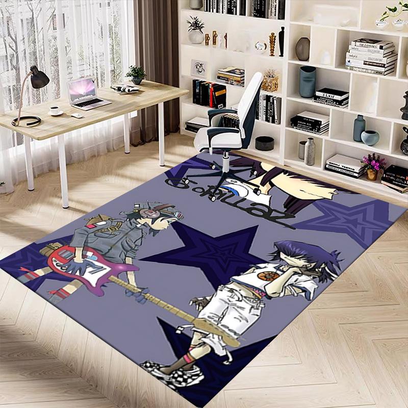 1ks 2D umělecký koberec Gorillaz, kancelářský koberec, venkovní rohožka, domácí dekorace, kusový koberec, festival