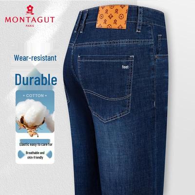 Jeans en Denim Stretch Coupe Droite pour Homme MONTAGUT