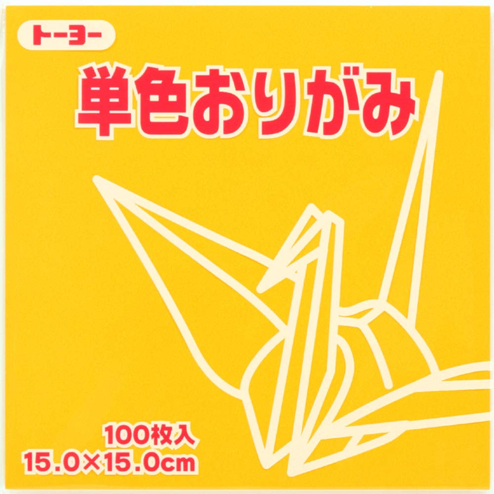 Toyo Single 15cm 100 064107 Origami, Single-Sided, Color, Square, Yamabuki, Sheets,