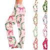 Women's Christmas Print Pants with and No Pockets, Casual Sleepwear for Home