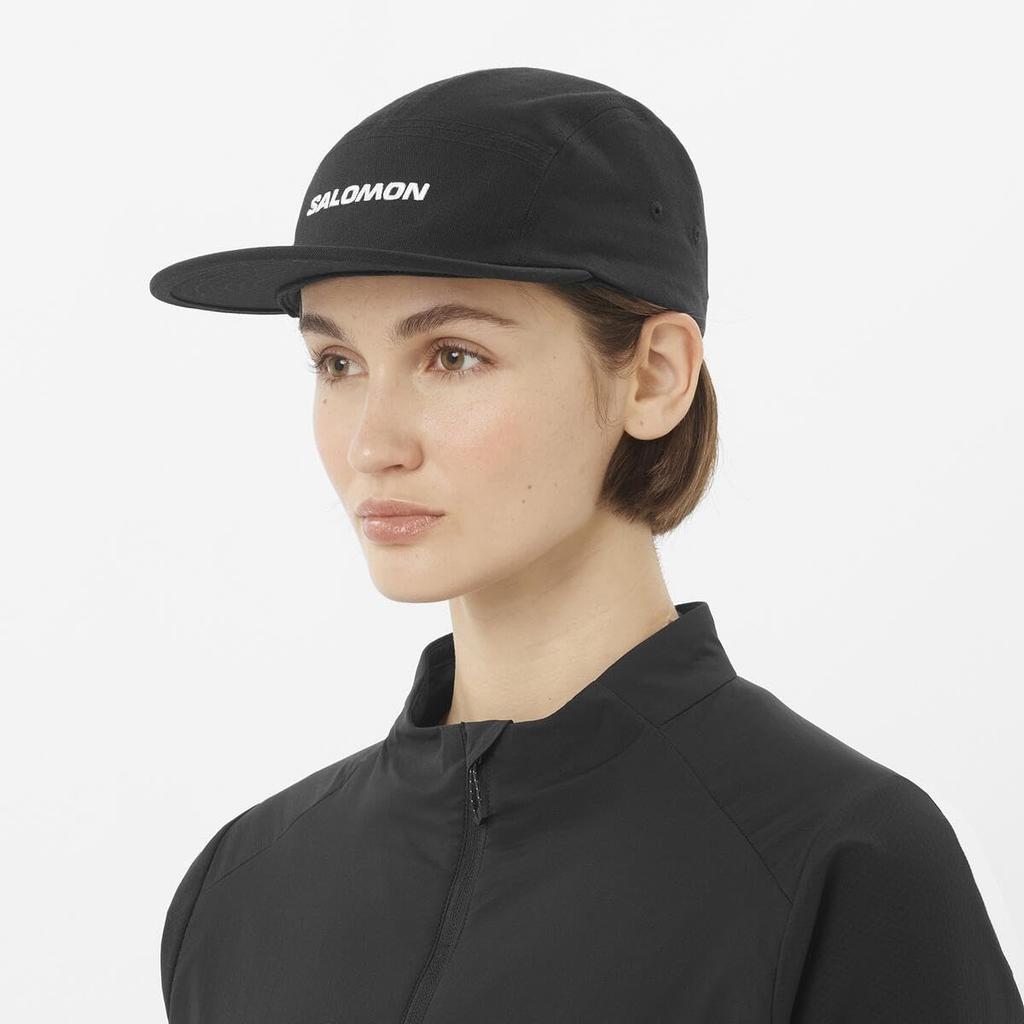 Salomon LOGO 5 PANEL Outdoor Deep Black Cap, Unisex, L/XL Sizes, (LC2681800)