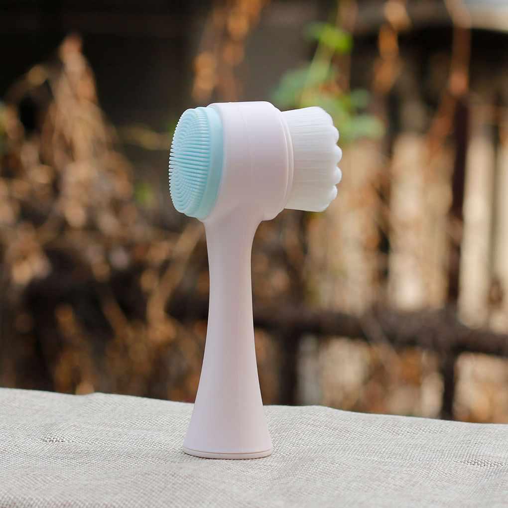 Tragbare Gesichtsreinigungsbürste 3D Doppelseitige Gesichtsmassage Hautpflege