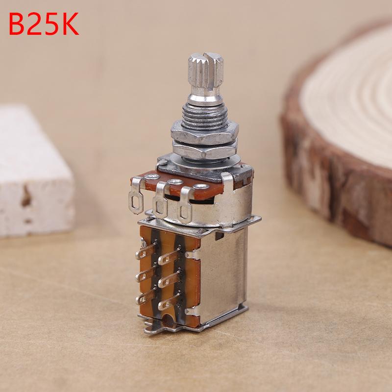 1Pc Guitar Push Pull Potentiometer(Pot) For Electric Guitar Bass A/B 25K/50K/250K/500K Guitars Control Potentiometers Parts B25K