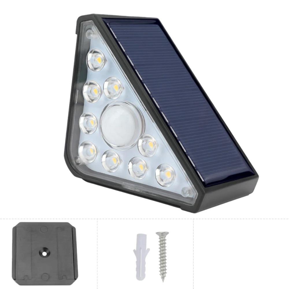 2PCS IP65 Waterproof Solar Triangle Step Lights Outdoor LED Deck Stair Fence Lamp Decorative Garden Yard Patio Pathway Lighting