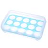 15 Grids Egg Storage Box Egg Carton PP Case Egg Box Tray with Lid Drawer Refrigerator Cases Compartment Storage Egg Rack Support