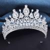 Luxury Rose Red Crystal Tiaras and Crowns for Bride Wedding Crown Headdress Princess Queen Birthday Prom Hair Jewelry Pageant