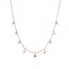 Necklace - LUXENTER - Naru - 18-karat Rose Gold Finish - Multicolored Zirconia - Metal Alloy