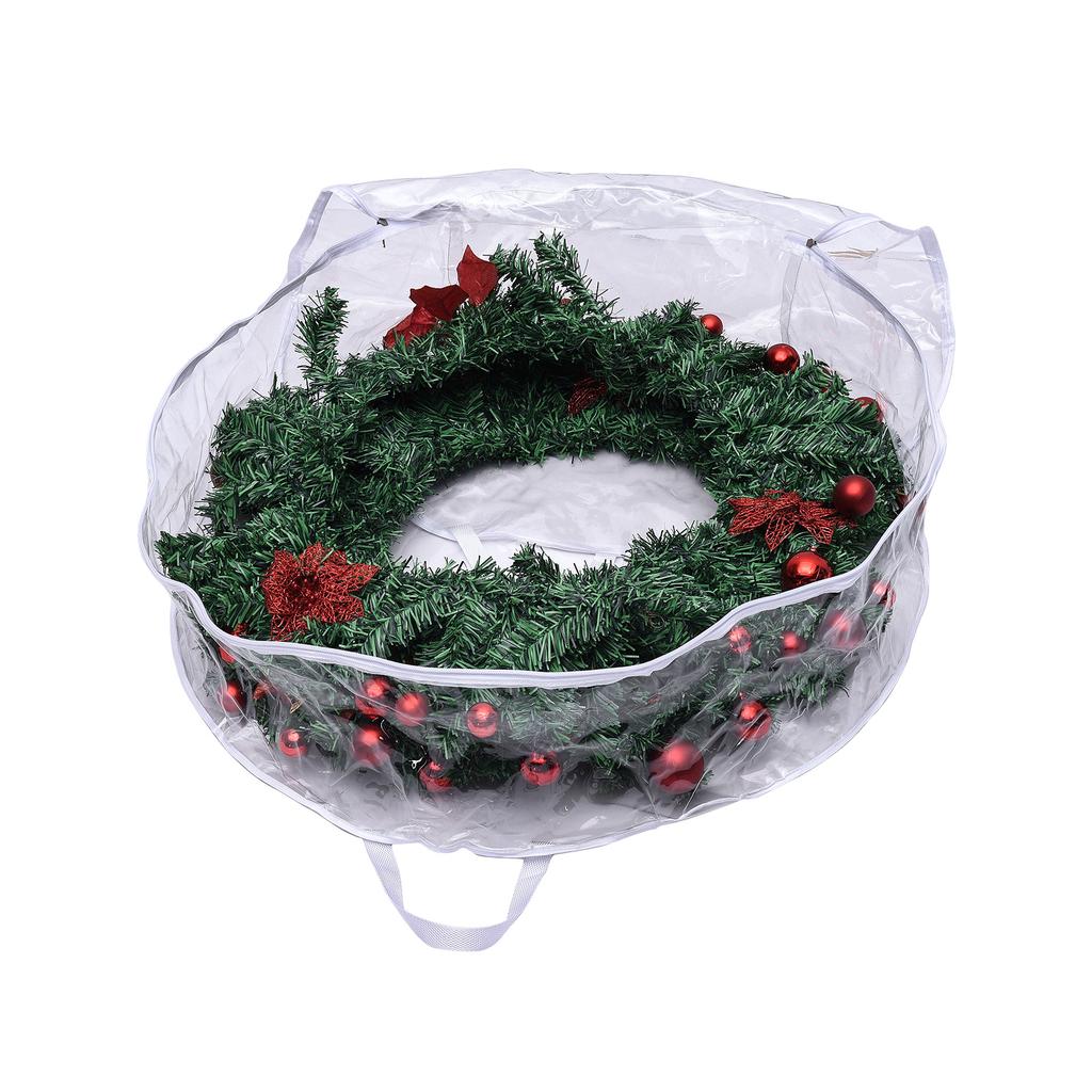 Holiday Wreath Storage Bag Water Proof PVC Transparent Bag for Home Decoration