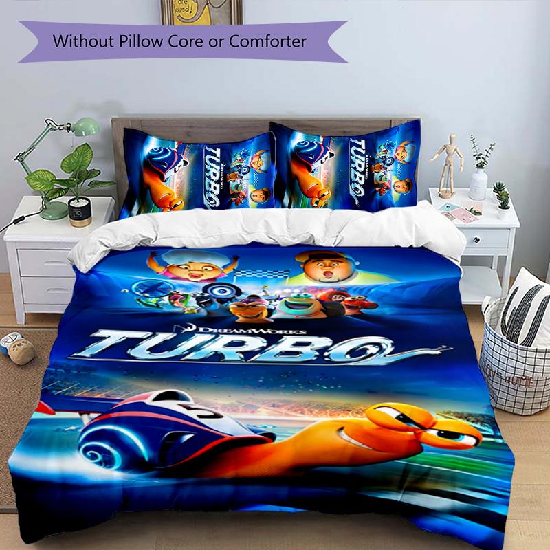 3pcs Turbo pattern bedding set duvet cover set includes duvet cover &pillowcases, perfect all season bedroom decoration & gift