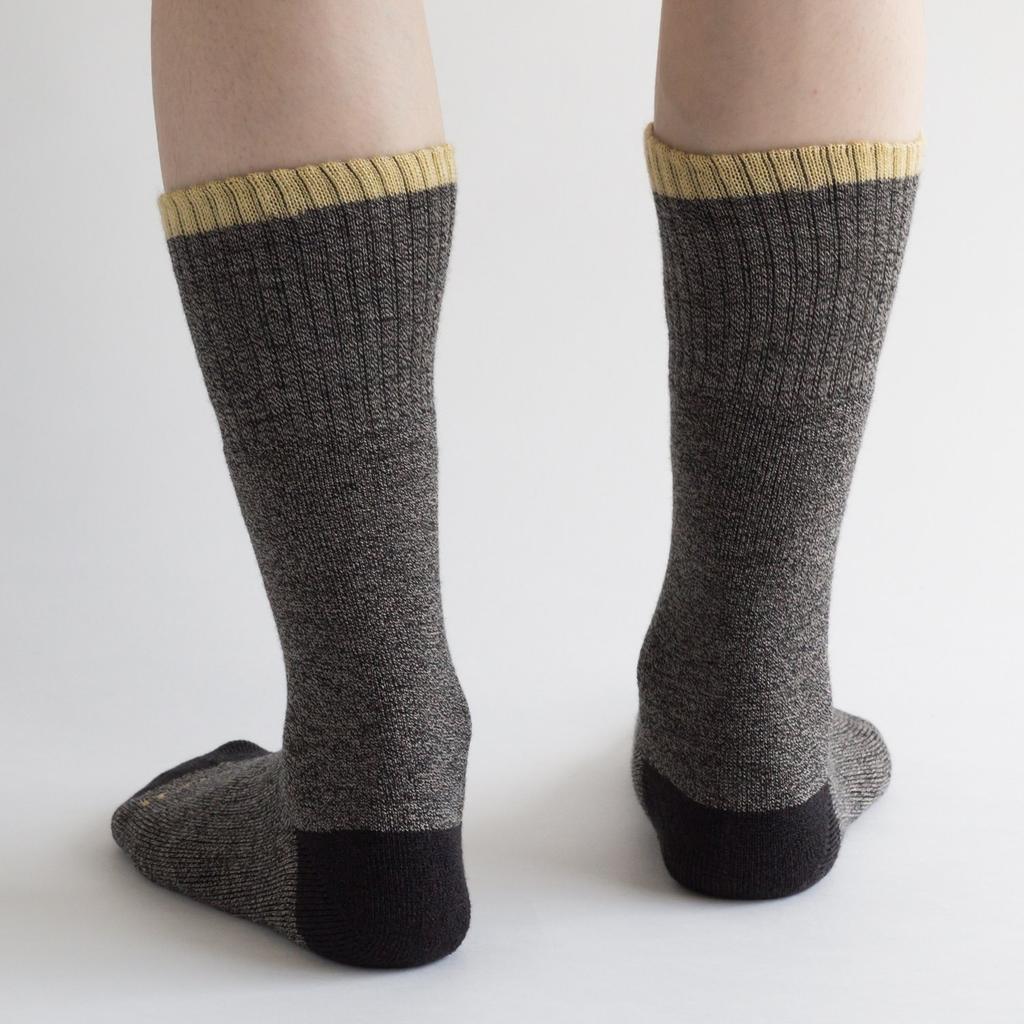 [Chiyoji's Socks] Authentic Trekking Socks (Hiking Socks) Men's 2-Pair Pack 25-27cm Black & Olive Made in Japan