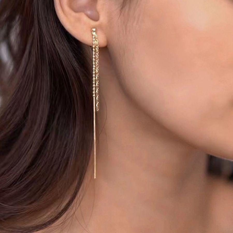 New Fringe Long Earrings Without Piercings Women's Clip On Earrings Zinf Alloy Jewelry