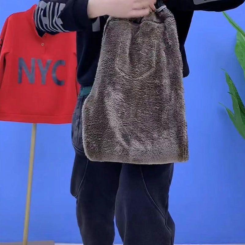 Women's High-Waisted Fleece-Lined Harem Jeans - Elastic, Thickened, Trendy Loose Fit