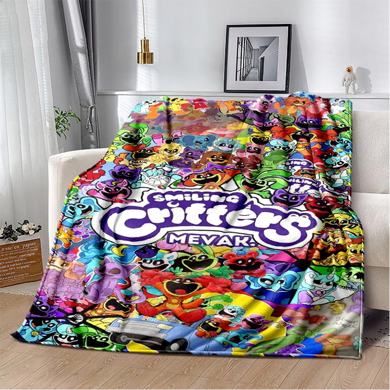 Cartoon S-Smiling C-Critters Catnap Craftycorn Soft Plush Blanket,Flannel Throw Blanket for Living Room Bedroom Bed Sofa Cover 75x90cm